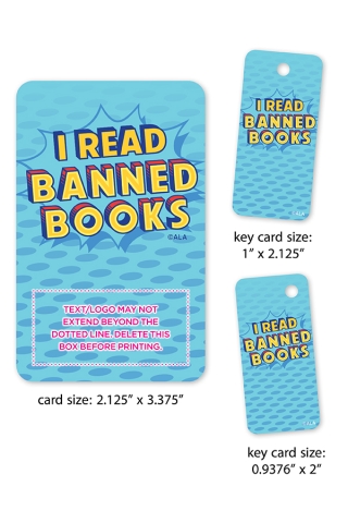 image of I Read Banned Books Library Card Art with dimensions