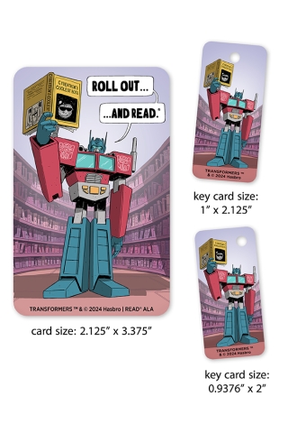 image of TRANSFORMERS Library Card Art with dimensions