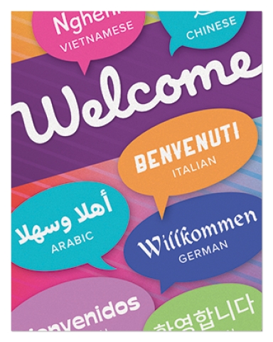 close-up image of Welcome Multilingual Bookmark